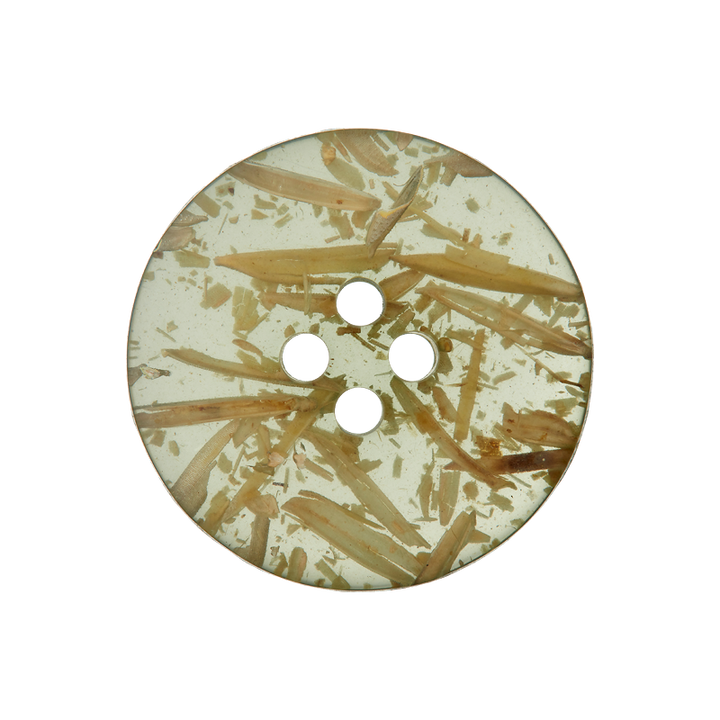 Polyester/ rice/hell button 4-holes 25mm light olive