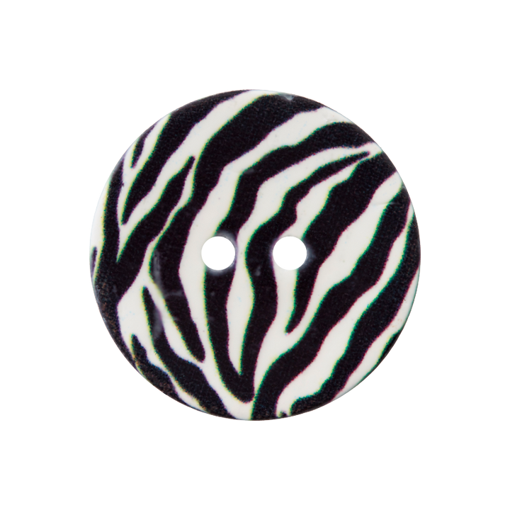 Kokosknopf 2-Loch, Animalprint Zebra