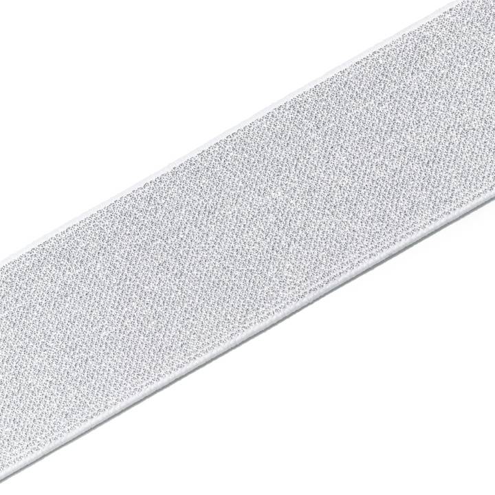 Эластичная лента Color 50 мм белый/серебристый цв. 7м