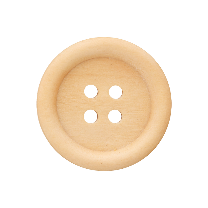 Пуговица деревянная, с 4 отверстиями, 23 мм, кремовый цвет
