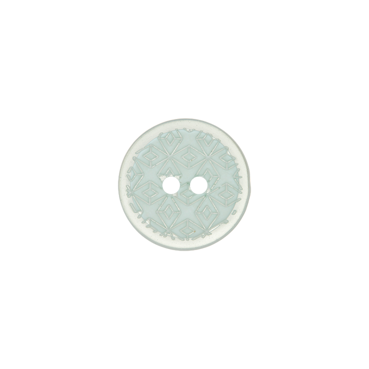 Polyester button 2-holes, 12mm, light turquoise