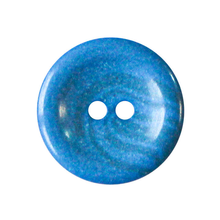 Hanf/Polyesterknopf 2-Loch, recycelt, 15mm, blau