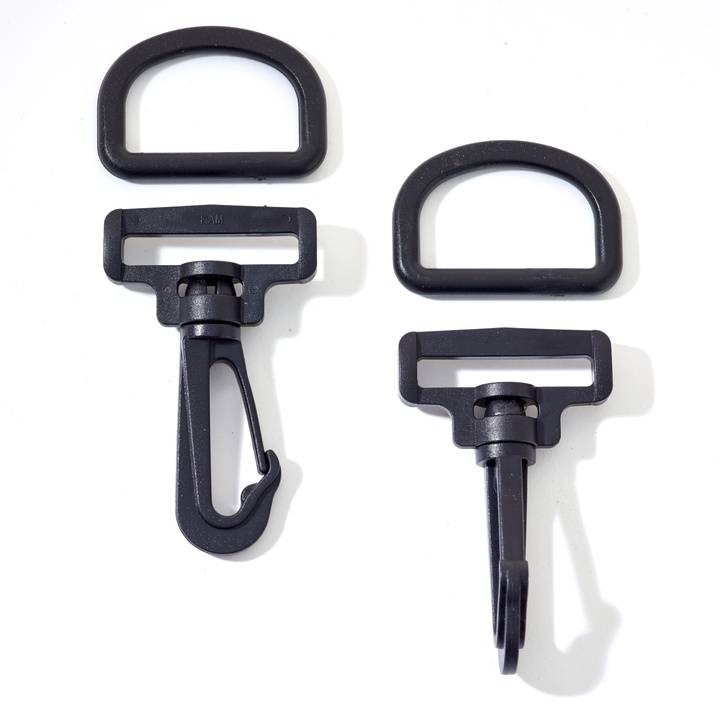 Snap hook set 30mm, black