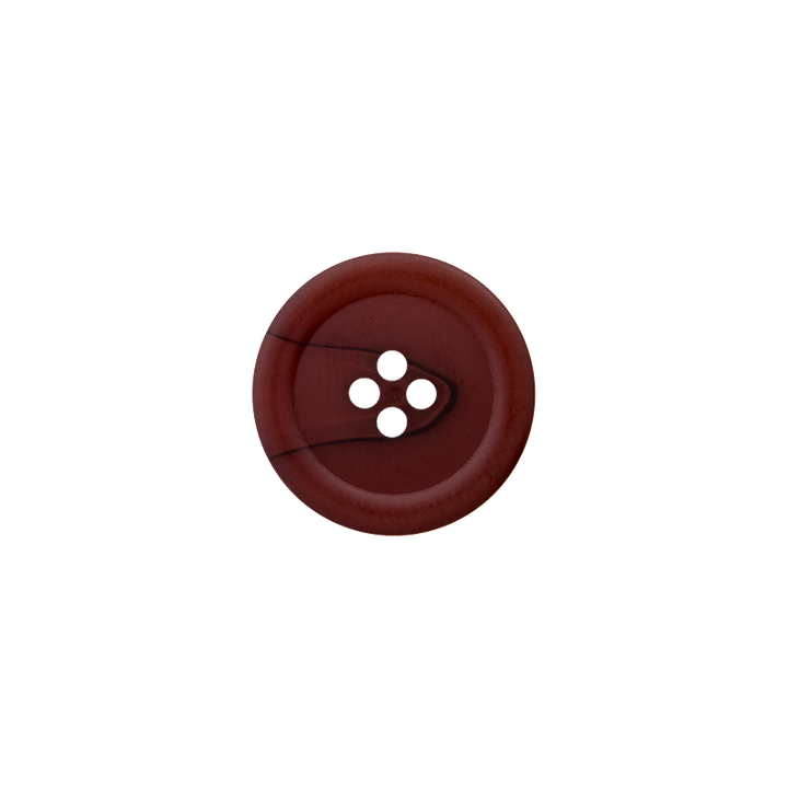 Polyester button 4-holes, 18mm, dark brown