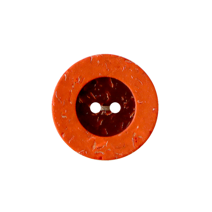 Polyester button 2-holes, 18mm, orange