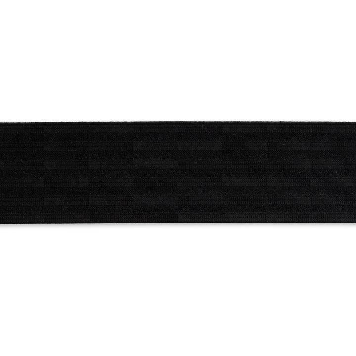 Seamed elastic tape, 50mm, black, 10m