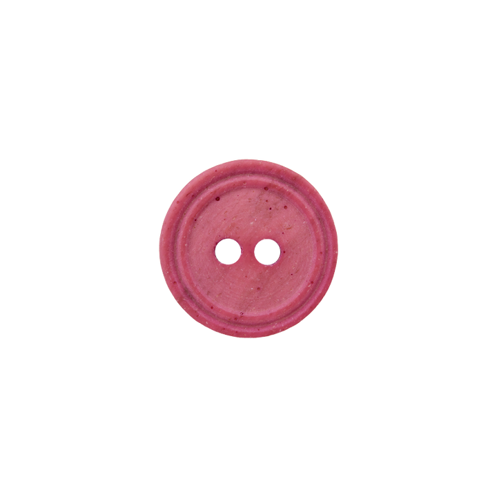 Bouton polyester 2-trous, 11mm, vieux rose