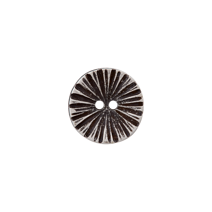 Пуговица металлическая, с 2 отверстиями, 18мм, цвет состаренного серебра