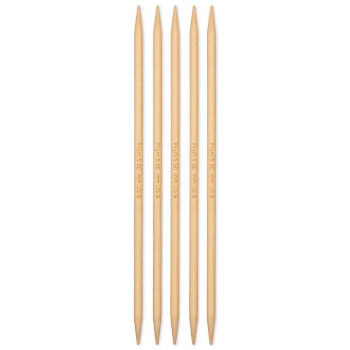 Double-pointed knitting needles Prym 1530, bamboo, 20cm, 5.50mm