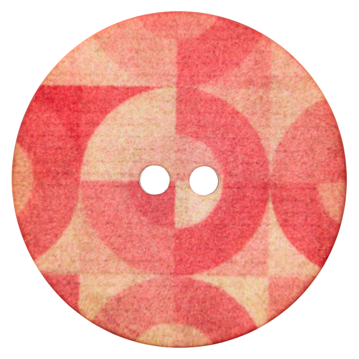 Polyesterknopf 2-Loch, Kreis, 28mm, rot