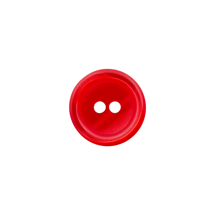 Bouton polyester 2-trous, 11mm, rouge