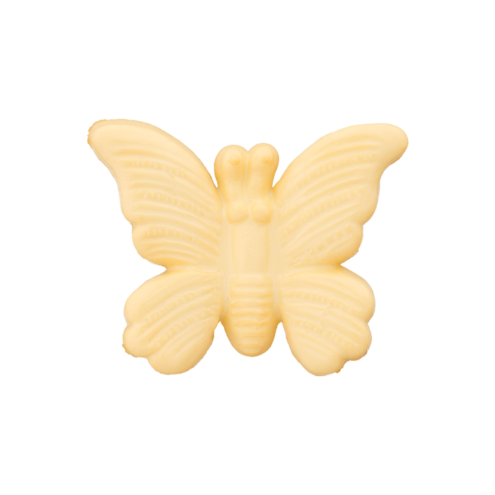 Polyester button shank, Butterfly, 19mm, yellow