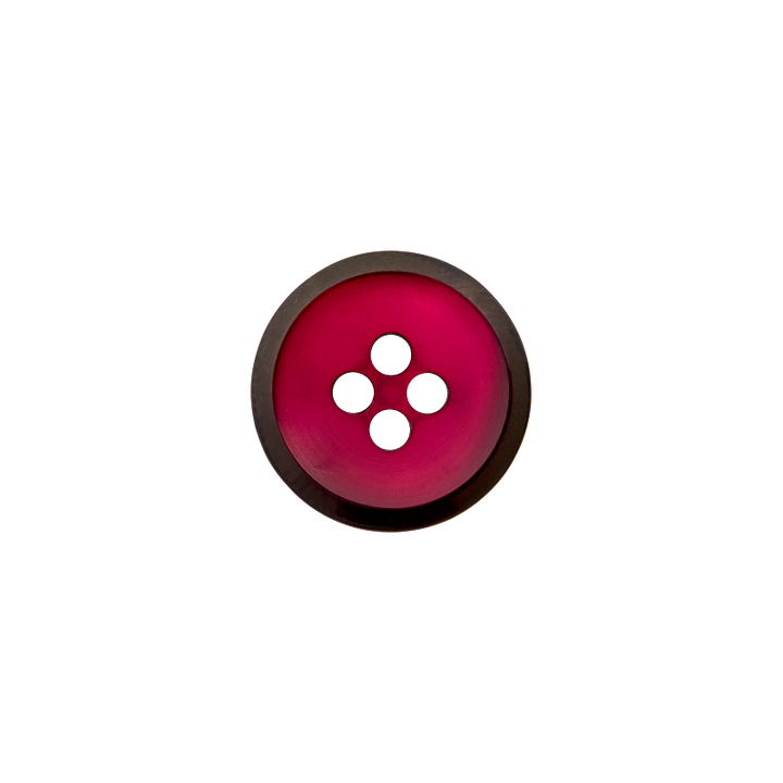 Polyesterknopf 4-Loch, 15mm, pink