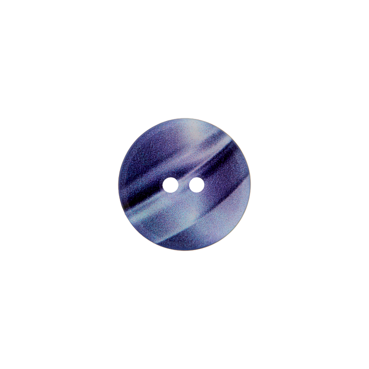 Polyesterknopf 2-Loch, Shiny, 18mm, blau
