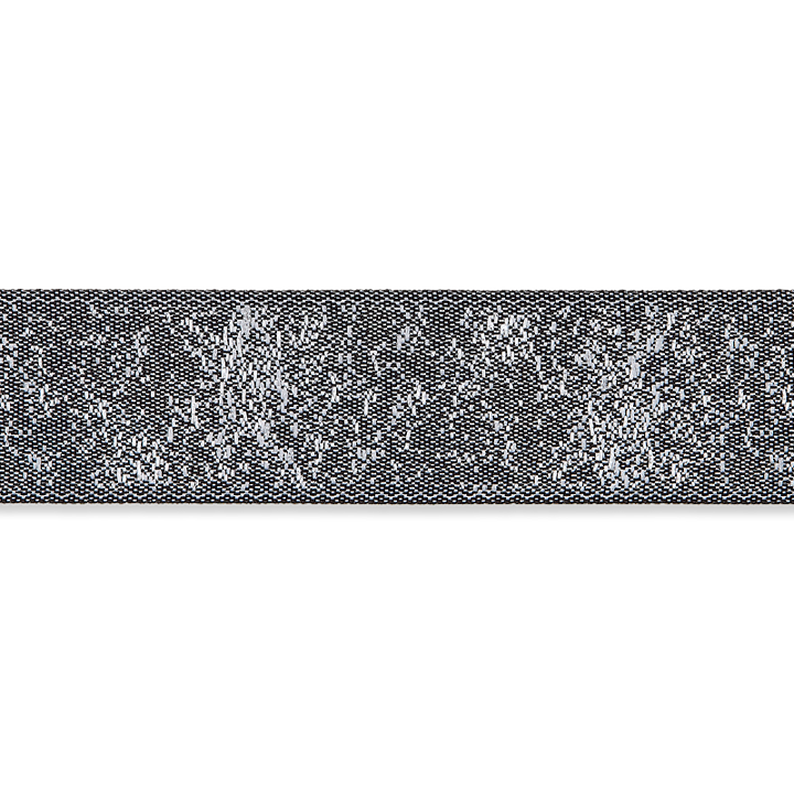 Woven ribbon, Glitter, 15mm, silver