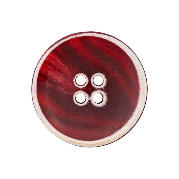 Пуговица из полиэстера, с 4 отверстиями, 25 мм, цвет красный, темный
