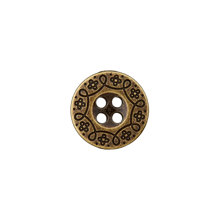 Metal four-hole button 11mm gold