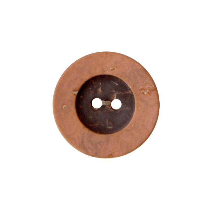 Polyester button 2-holes, 28mm, medium brown