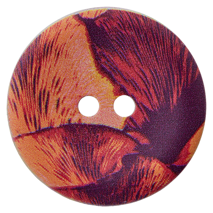 Hemp/polyester button 2-holes, recycled, 30mm, orange