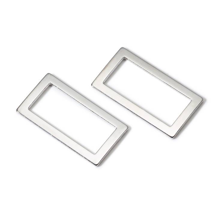 Boucles rectangulaires pour sacs, 25mm, vieil argent