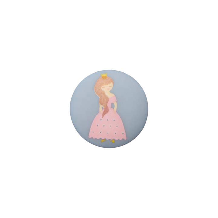 Polyesterknopf Öse, Prinzessin, 18mm, hellgrau