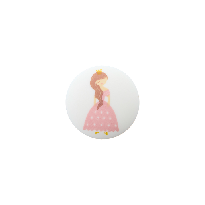 Polyester button shank, Princess, 18mm, white