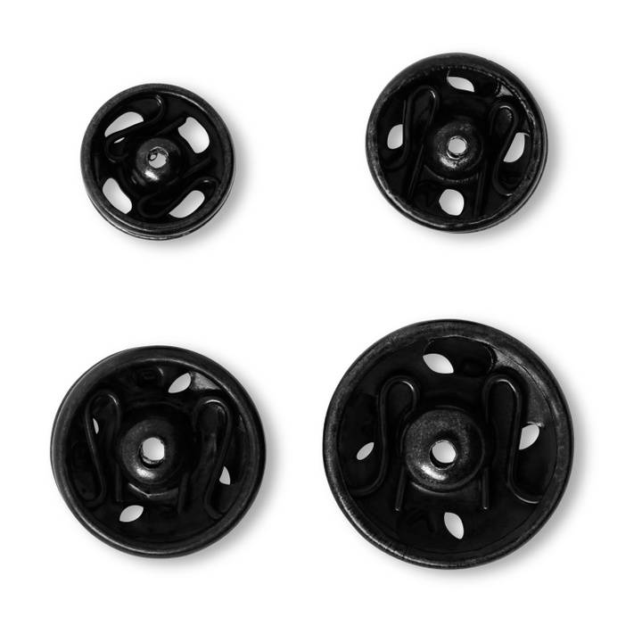 Snap fasteners, 6-11mm, black