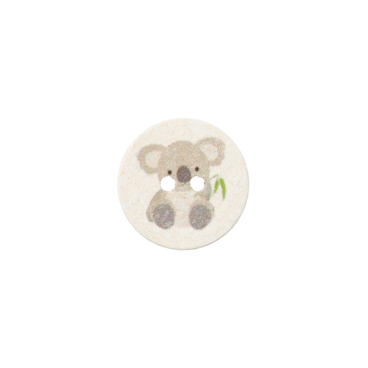 Cotton/polyester button Koala Recycled 18mm white