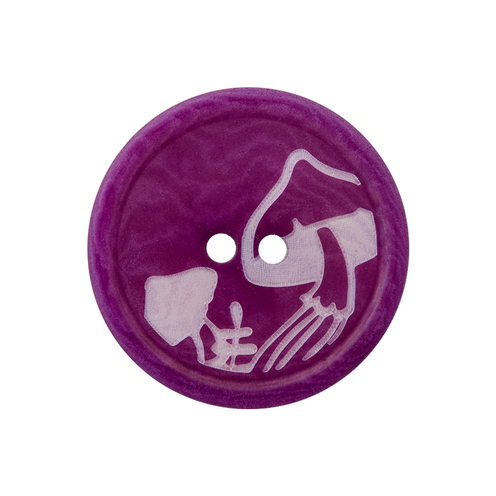 Corozo button 2-holes, Mushroom, 20mm, violet