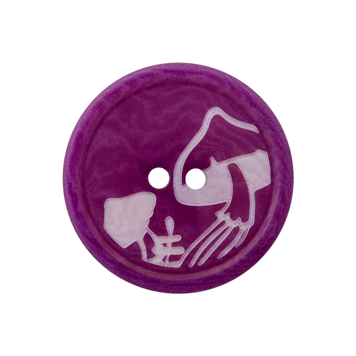 Bouton corozo 2-trous, Champignon, 20mm, violet