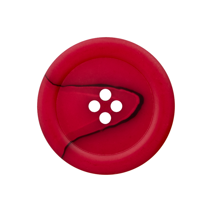 Пуговица из полиэстера, с 4 отверстиями, 25мм, цвет красный, темный