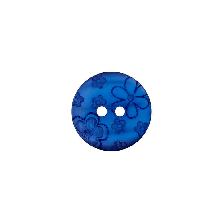 Polyesterknopf 2-Loch, 18mm, blau