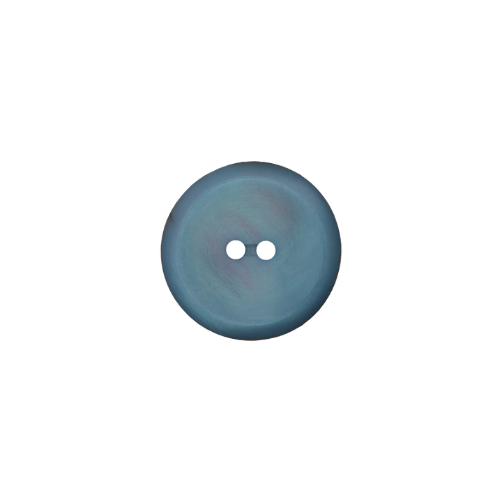 Polyester button 2-holes, 18mm, light blue