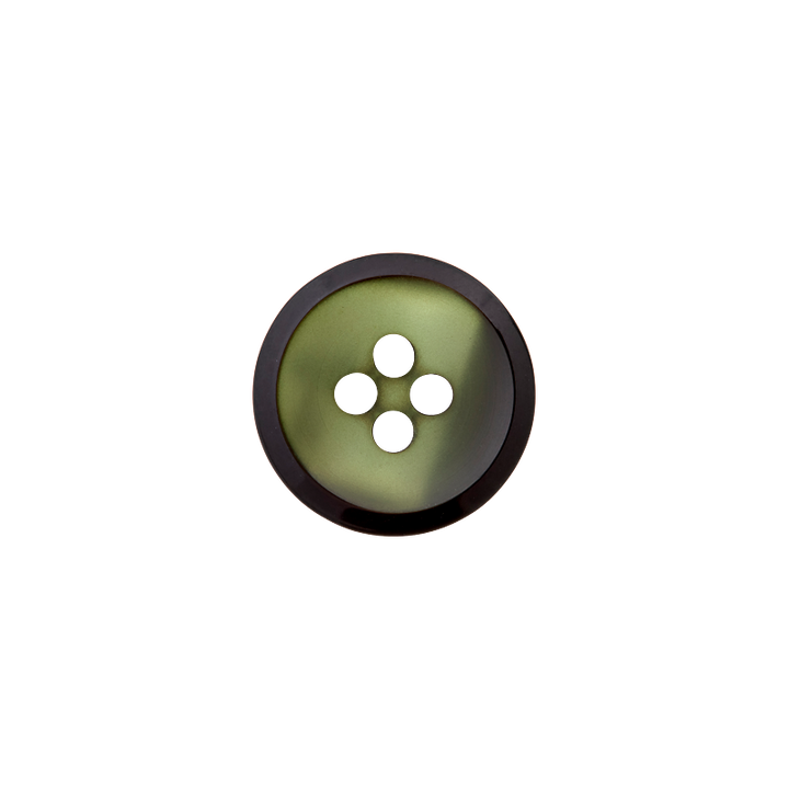 Пуговица из полиэстера, с 4 отверстиями, 15мм, цвет зеленый, светлый
