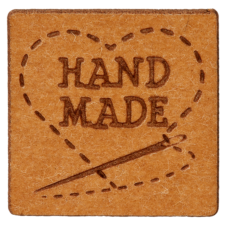 Accessoire 'Handmade' 20mm marron