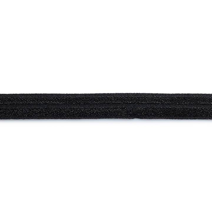 Buttonhole elastic, with 3 buttons, 12mm, black, 3m