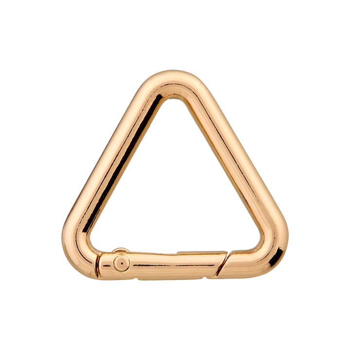 Snap hook triangle, 25mm, gold