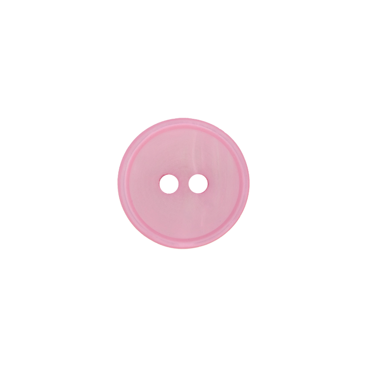 Polyester button 2-holes, 12mm, rose