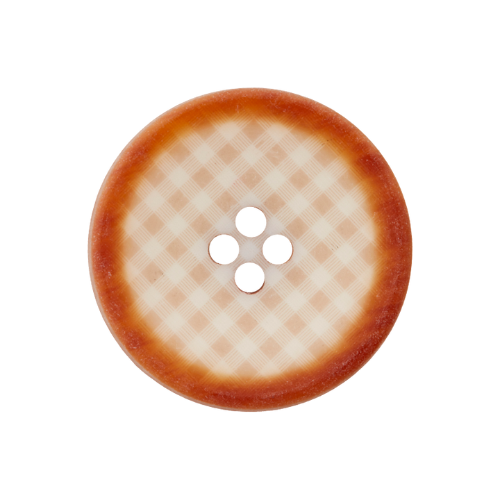 Polyesterknopf 4-Loch, Karos, 20mm, beige