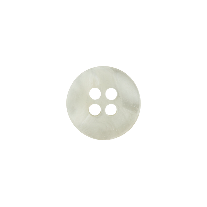 Пуговица из полиэстера, с 4 отверстиями, 11мм, белый цвет