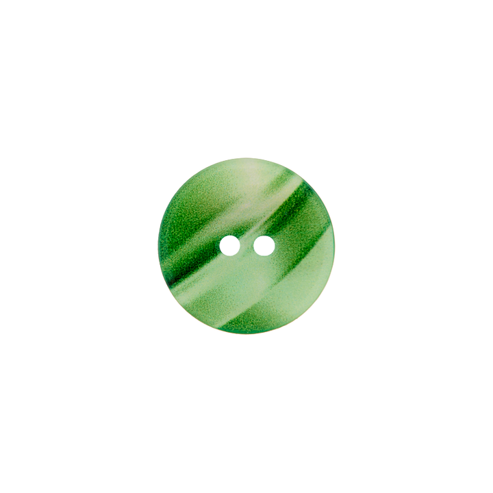 Пуговица из полиэстера, с 2 отверстиями, Блеск, 18мм, цвет зеленый, средний