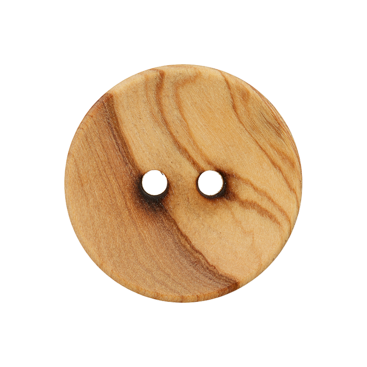Wood button 2-holes, 38mm, beige