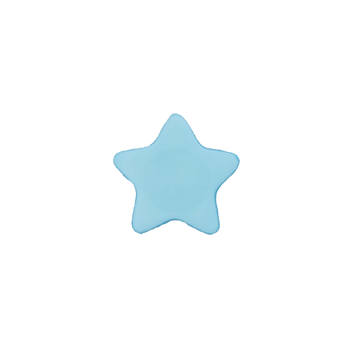 Пуговица «Звезда», из полиэстера, на ножке, 15 мм, синий, светлый цвет