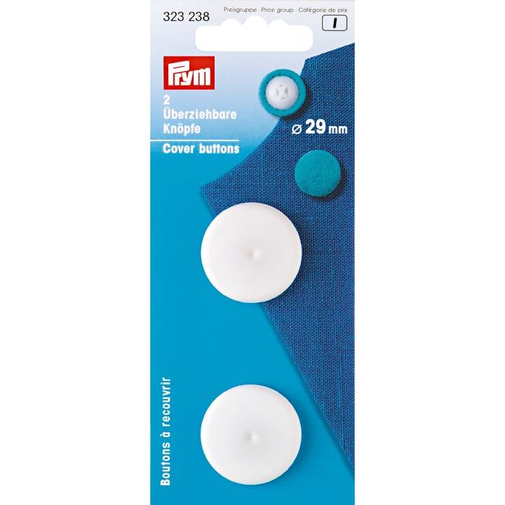 Cover buttons, 29mm, white