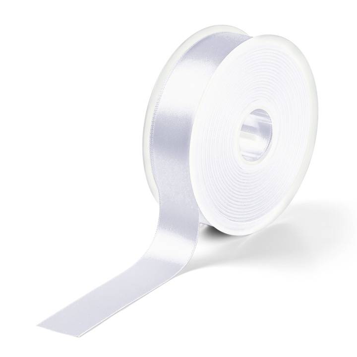 Satin ribbon, 25mm, white, 3m