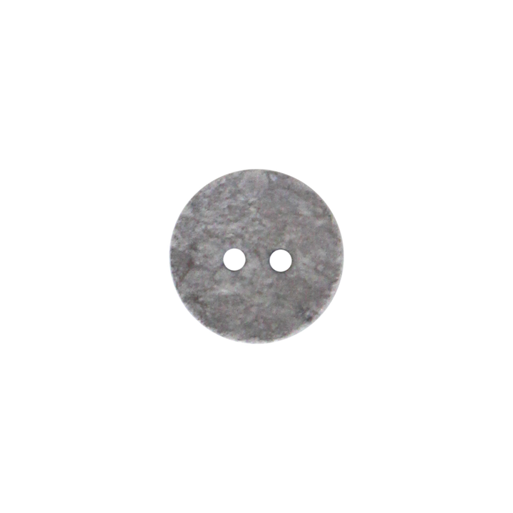 Cotton/polyester button 2-holes, recycled, 12mm, medium grey
