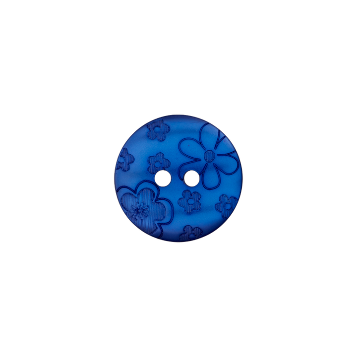 Polyester Two-Hole Button 12mm blue