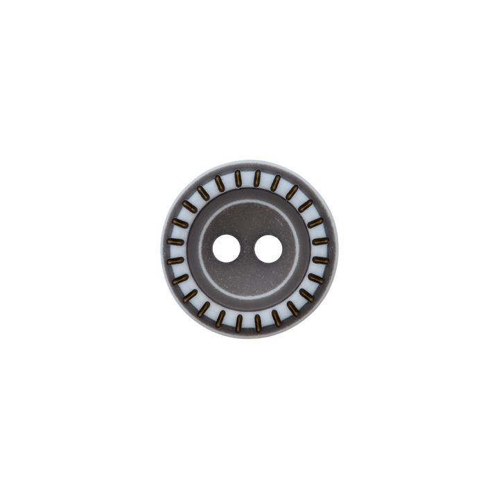 Polyester button 2-holes, Shirt, 11mm, medium grey