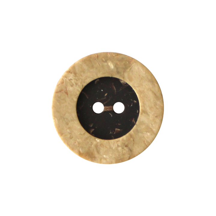 Polyester button 2-holes, 28mm, light brown