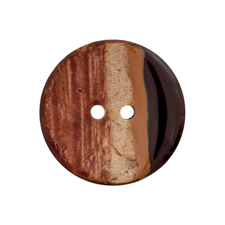 Coconut button 2-holes, 25mm, dark brown